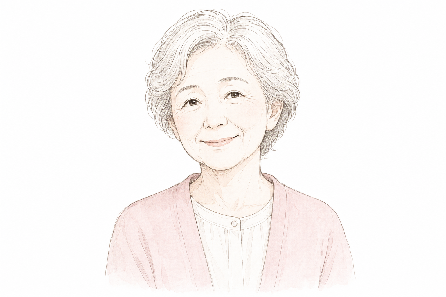 希望に満ちた表情の年配女性